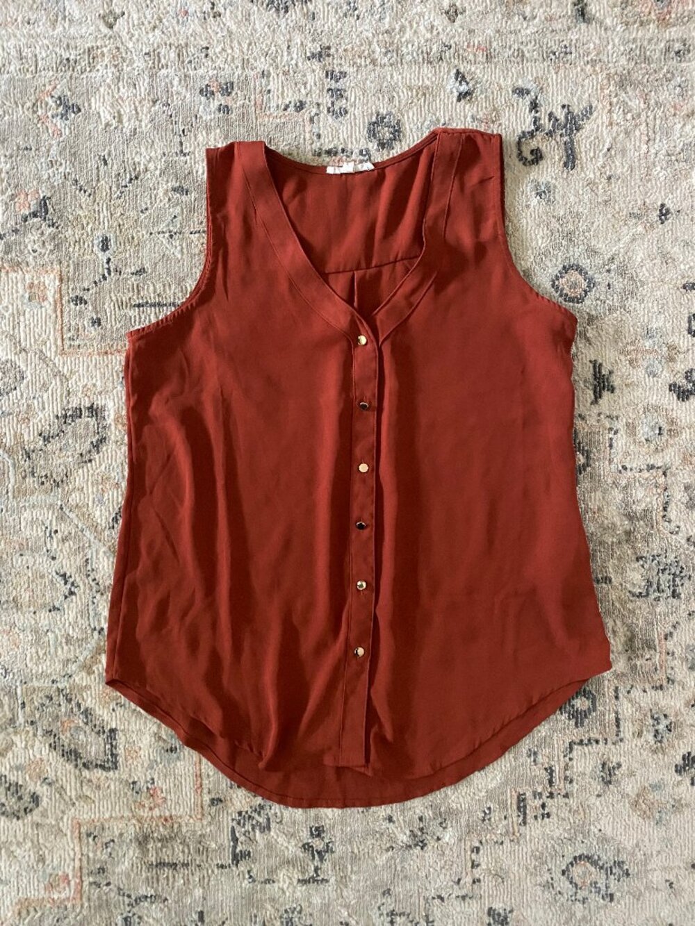 Maurices burnt orange button down tank